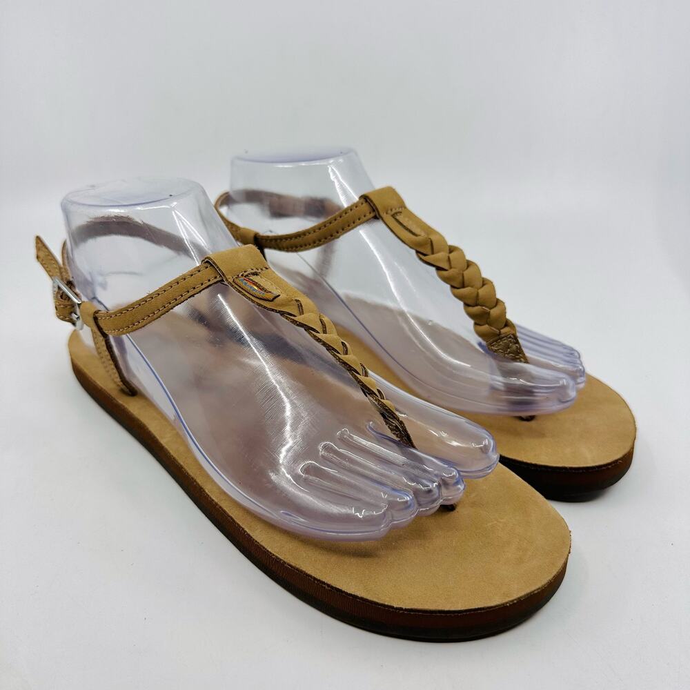 Rainbow T-Street Womens Thong Sandals Sz Large Braided Strap Ankle Strap Buckle